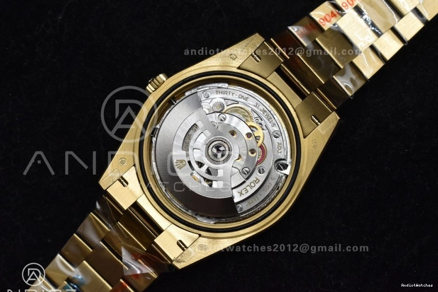 GMF 904L Diamond A3255 Gain YG 723 DayDate President On Weight GoAnywhere Markers Gold Dial Steel 40 V Bracelet 1021